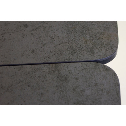 Mobital Prism Dining Table with Double Extension - Industrial Gray, Ceramic