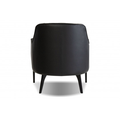 Mobital Ellington Flared Arms Solid Armchair - Black, Leather