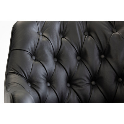 Mobital Ellington Flared Arms Solid Armchair - Black, Leather