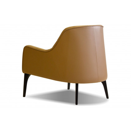 Mobital Ellington Flared Arms Solid Armchair - Caramel, Leather