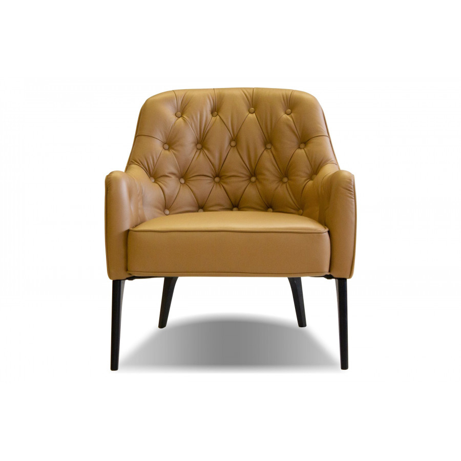 Mobital Ellington Flared Arms Solid Armchair - Caramel, Leather