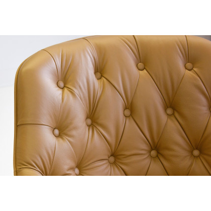 Mobital Ellington Flared Arms Solid Armchair - Caramel, Leather