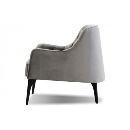 Mobital Ellington Flared Arms Solid Armchair - Graphite Velvet, Fabric
