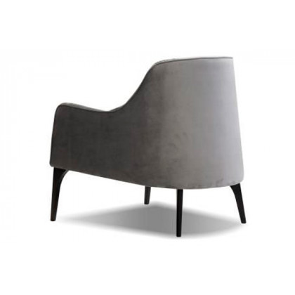 Mobital Ellington Flared Arms Solid Armchair - Graphite Velvet, Fabric