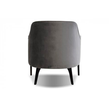Mobital Ellington Flared Arms Solid Armchair - Graphite Velvet, Fabric