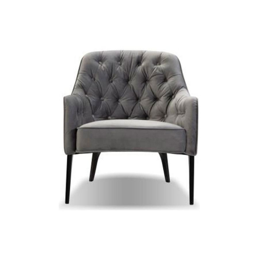 Mobital Ellington Flared Arms Solid Armchair - Graphite Velvet, Fabric