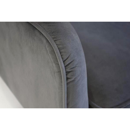 Mobital Ellington Flared Arms Solid Armchair - Graphite Velvet, Fabric