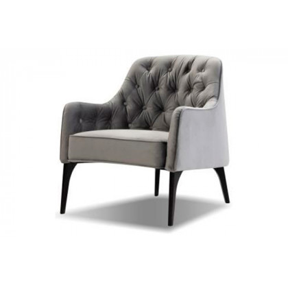 Mobital Ellington Flared Arms Solid Armchair - Graphite Velvet, Fabric