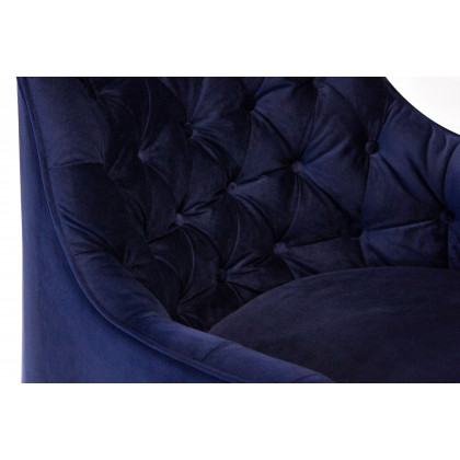 Mobital Ellington Flared Arms Solid Armchair - Navy, Fabric