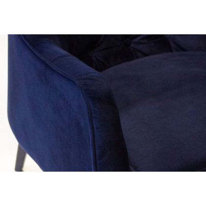 Mobital Ellington Flared Arms Solid Armchair - Navy, Fabric