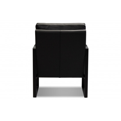 Mobital Mitchell Square Arms Solid Armchair - Black, Leather