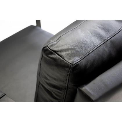 Mobital Mitchell Square Arms Solid Armchair - Black, Leather