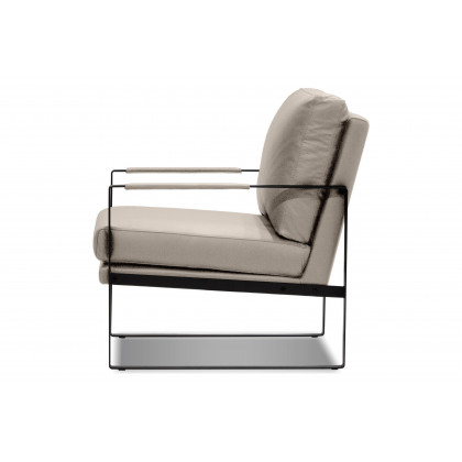Mobital Mitchell Square Arms Solid Armchair - Wheat, Leather