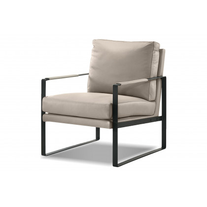 Mobital Mitchell Square Arms Solid Armchair - Wheat, Leather