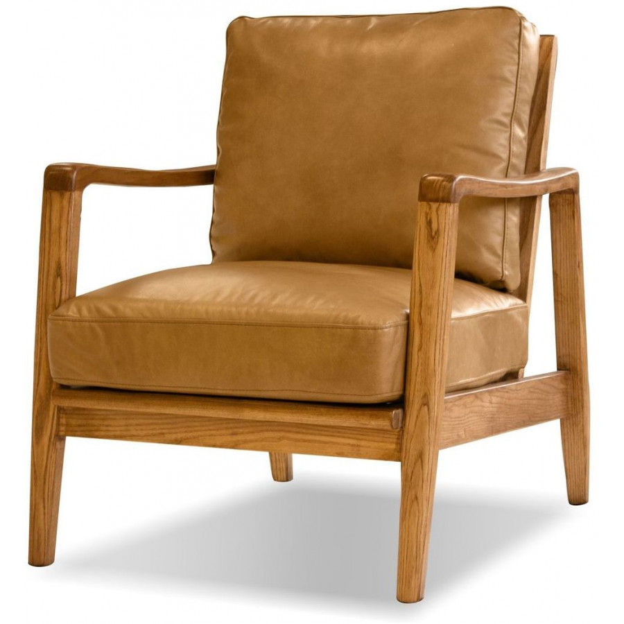 Mobital Craftsman Occasional Chair - Walnut/Tan, Leather