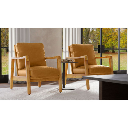 Mobital Craftsman Occasional Chair - Walnut/Tan, Leather