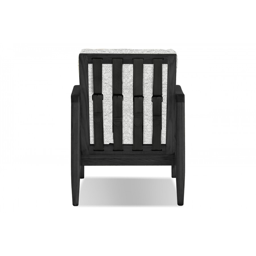 Mobital Craftsman Square Arms Lounge Chair - Vanilla Bean, Fabric, Black Matte Frame