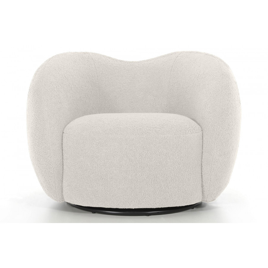 Mobital Dune Swivel Lounge Chair - Cream Teddy, Fabric
