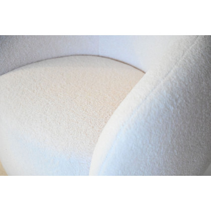 Mobital Dune Swivel Lounge Chair - Cream Teddy, Fabric