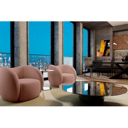 Mobital Dune Swivel Lounge Chair - Dusty Rose, Fabric