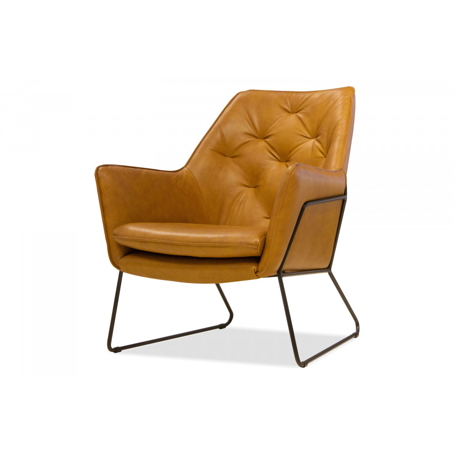 Mobital - Jasmine Flared Arms Lounge Chair in Whiskey, Leather