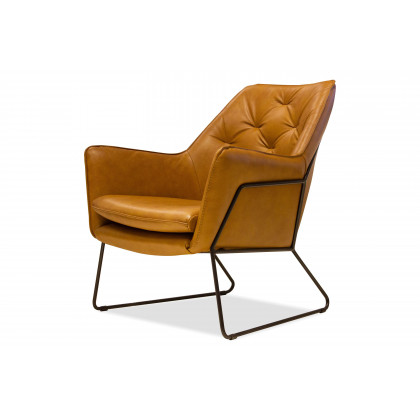 Mobital - Jasmine Flared Arms Lounge Chair in Whiskey, Leather