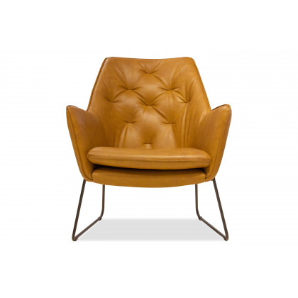 Mobital - Jasmine Flared Arms Lounge Chair in Whiskey, Leather