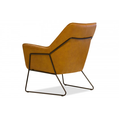 Mobital - Jasmine Flared Arms Lounge Chair in Whiskey, Leather