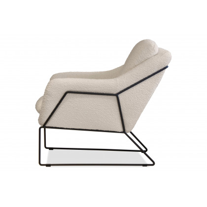Mobital Jasper Flared Arms Solid Armchair - Cream Boucle, Fabric
