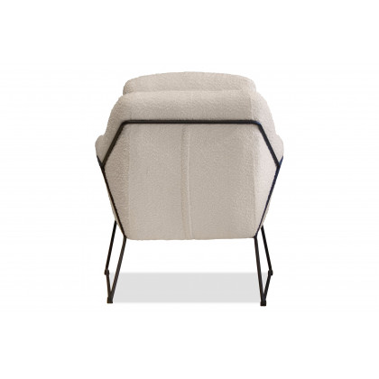 Mobital Jasper Flared Arms Solid Armchair - Cream Boucle, Fabric