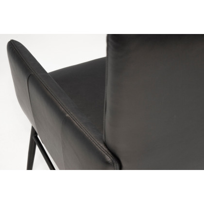 Mobital Morisson Square Arms Lounge Chair - Vintage Black, Leather