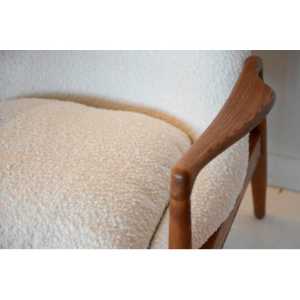 Mobital Reynolds Square Arms Lounge Chair - Cream Boucle, Fabric