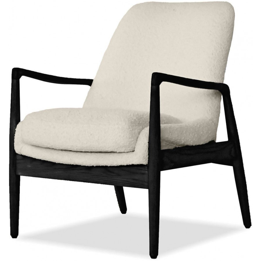 Mobital Reynolds Square Arms Lounge Chair - Cream Boucle/Black Ash, Fabric