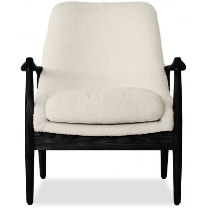 Mobital Reynolds Square Arms Lounge Chair - Cream Boucle/Black Ash, Fabric