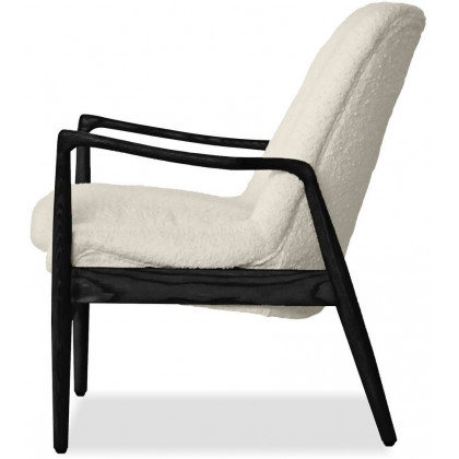 Mobital Reynolds Square Arms Lounge Chair - Cream Boucle/Black Ash, Fabric