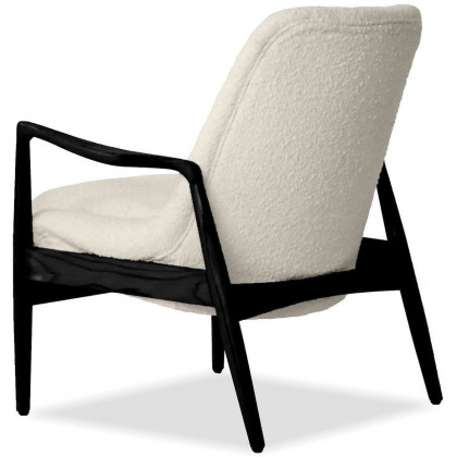 Mobital Reynolds Square Arms Lounge Chair - Cream Boucle/Black Ash, Fabric