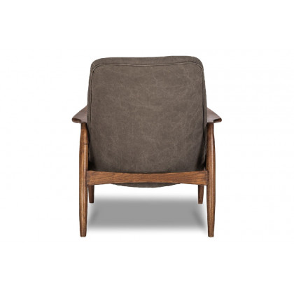 Mobital Reynolds Square Arms Lounge Chair - Gray, Leather/Fabric