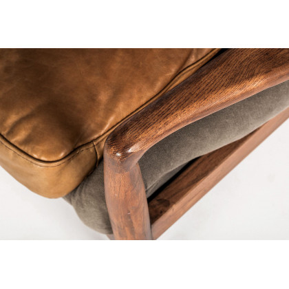 Mobital Reynolds Square Arms Lounge Chair - Gray, Leather/Fabric