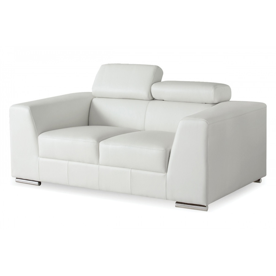 Mobital Icon Stationary Loveseat - White, Leather