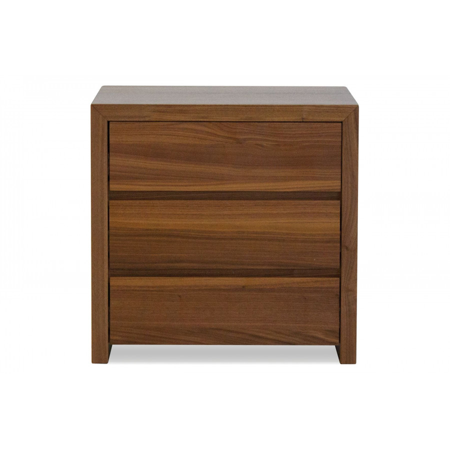 Mobital Blanche Night Table with 3 Drawers - Natural Walnut