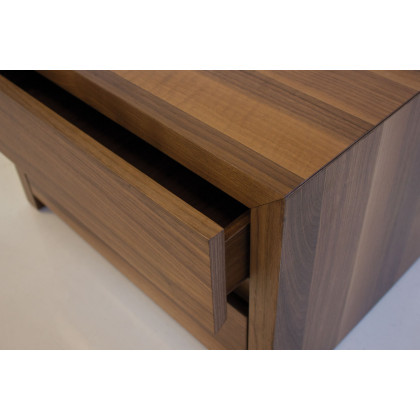 Mobital Blanche Night Table with 3 Drawers - Natural Walnut