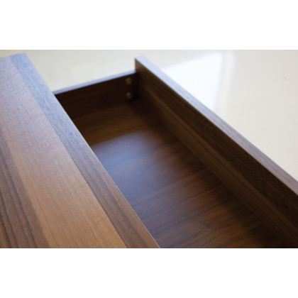 Mobital Blanche Night Table with 3 Drawers - Natural Walnut