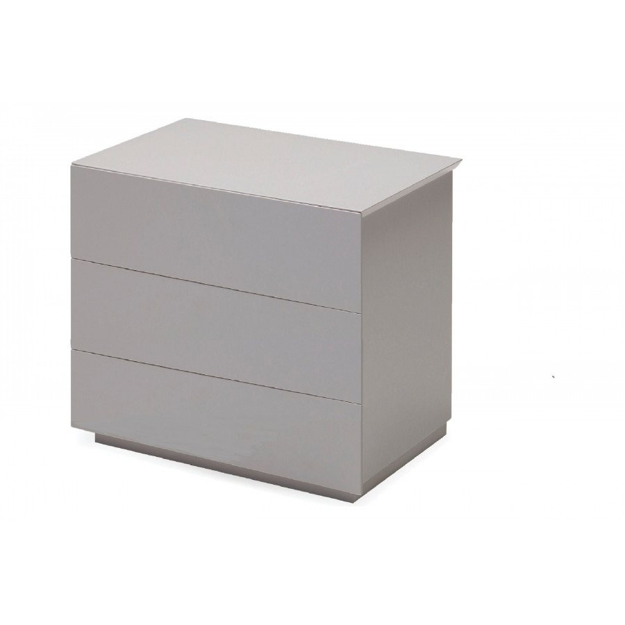 Mobital Vex Night Table with 3 Drawers - Stone, Matte Finish