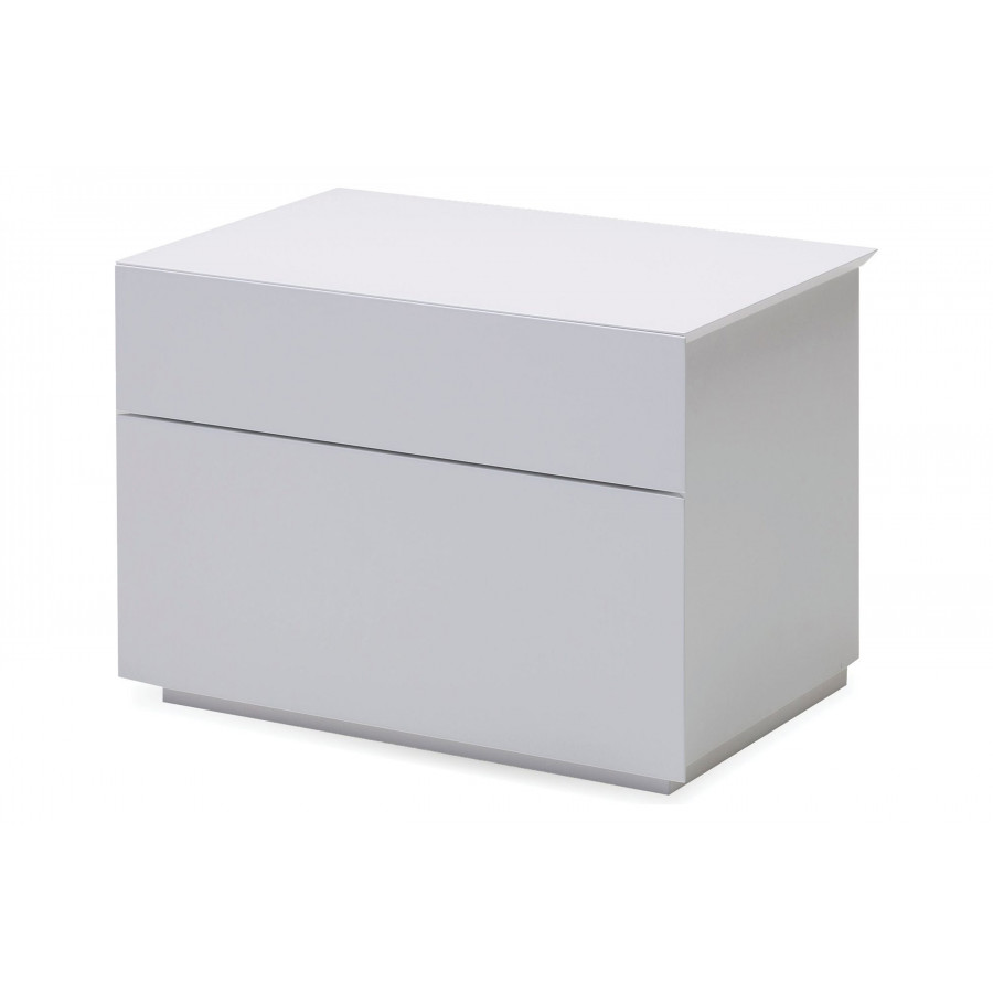 Mobital Vex Night Table with 2 Drawers - Matte White, Wood