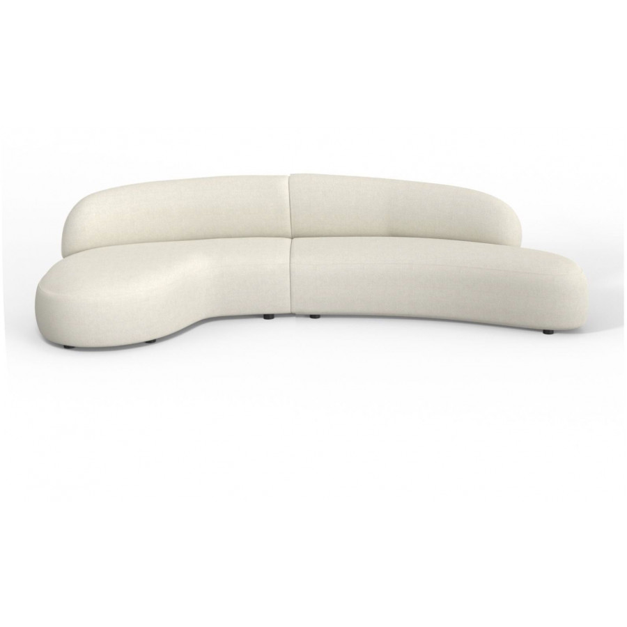 Mobital Moritz 2-Piece Chaise Facing Left Sectional - White, Fabric