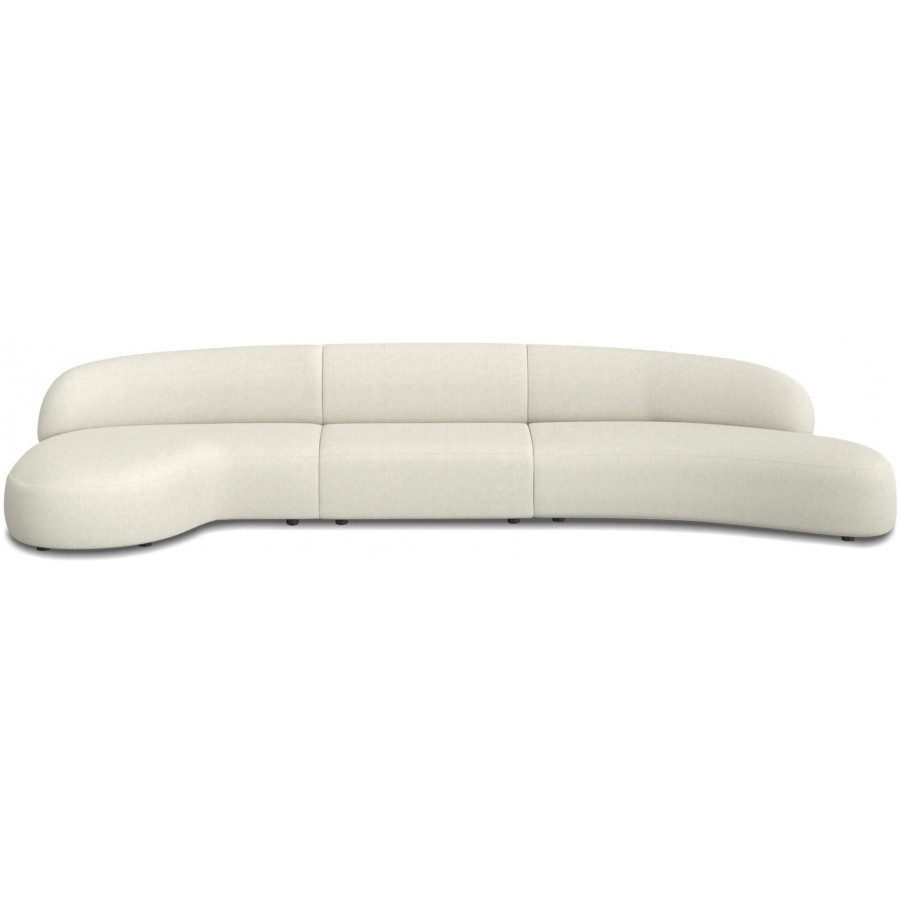 Mobital Moritz 3-Piece Chaise Facing Left Sectional - White, Fabric