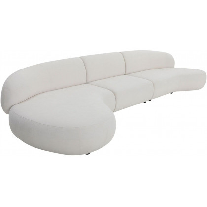 Mobital Moritz 3-Piece Chaise Facing Left Sectional - White, Fabric
