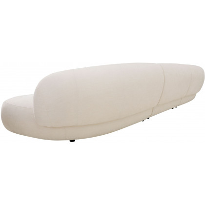 Mobital Moritz 3-Piece Chaise Facing Left Sectional - White, Fabric