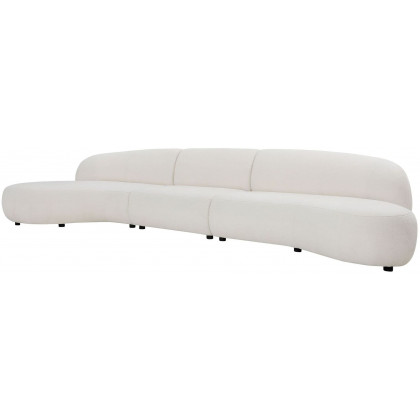 Mobital Moritz 3-Piece Chaise Facing Left Sectional - White, Fabric