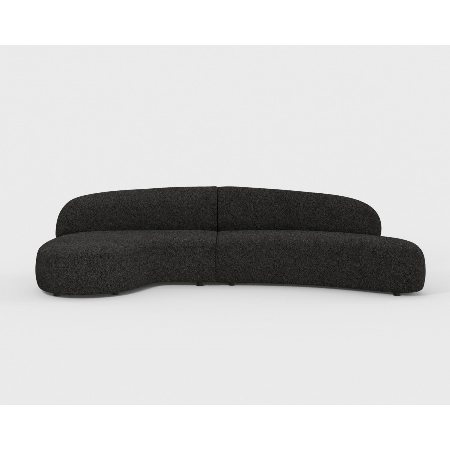 Mobital Moritz 2-Piece Chaise Facing Left Sectional - Black, Fabric
